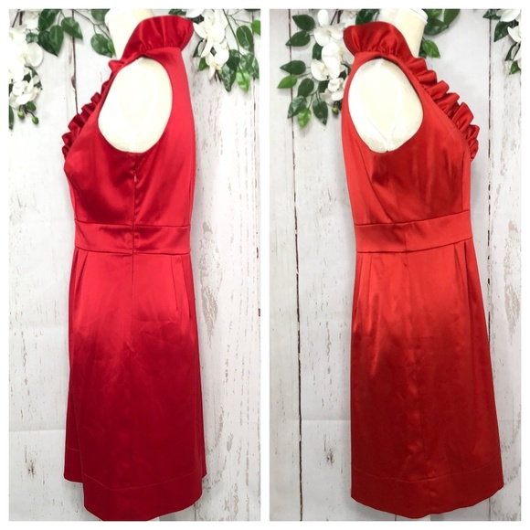 JUST TAYLOR SLEEVELESS SATIN RED DRESS SIZ… - Picture 3 of 8